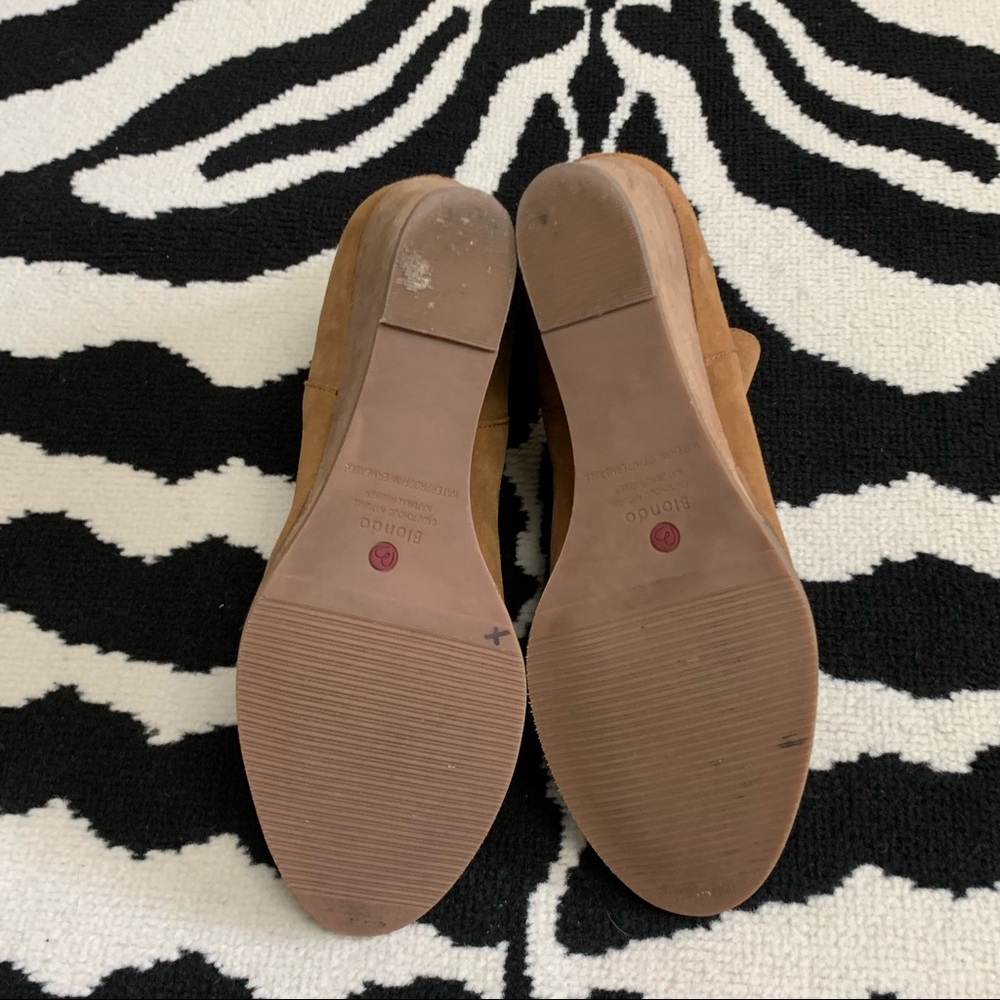 Blondo Irving Waterproof Suede Wedge Bootie In Cognac Size 9.5 - Picture 10 of 13